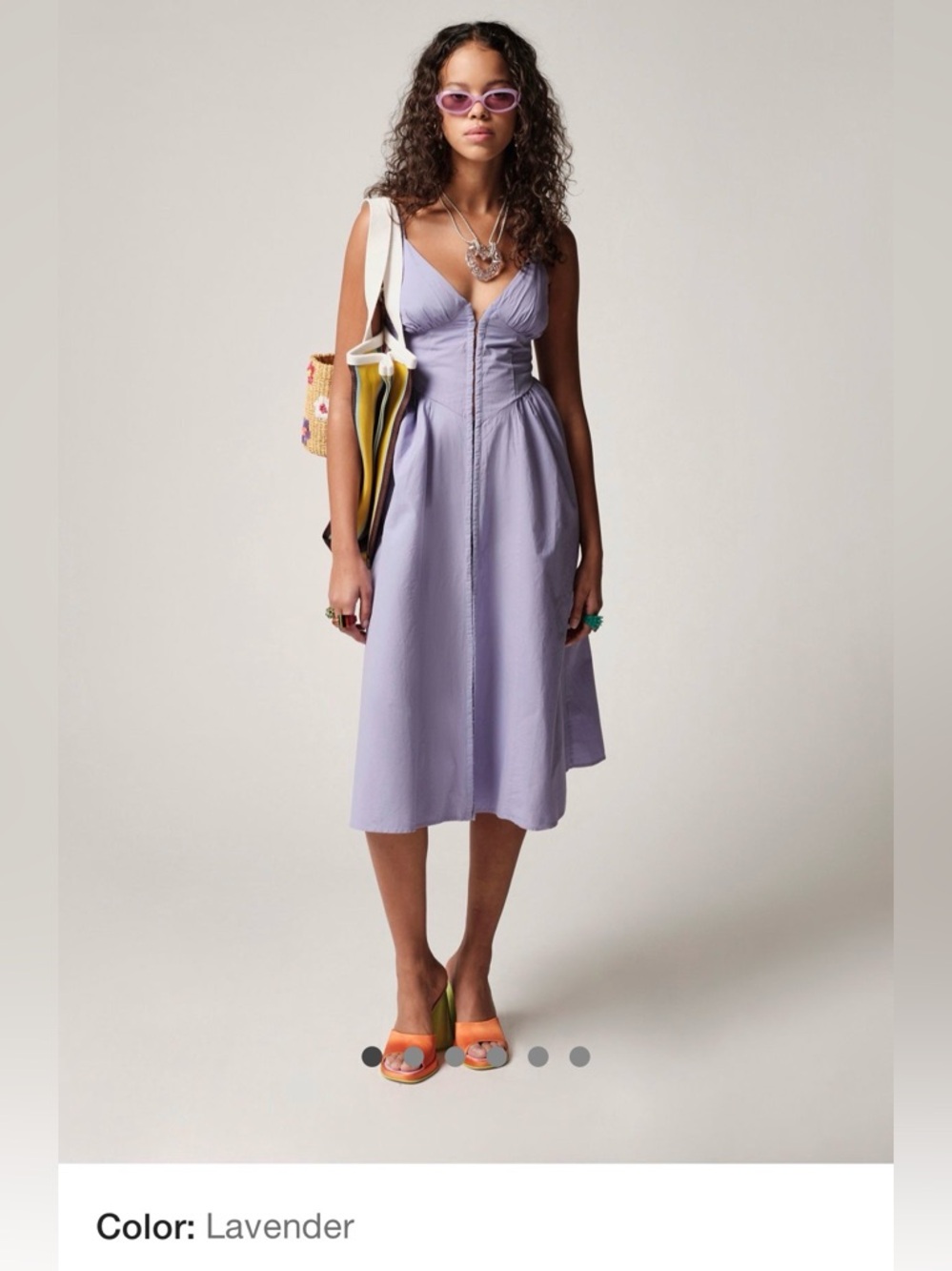 Urban Outfitters Cedar Poplin Corset Midi Dress